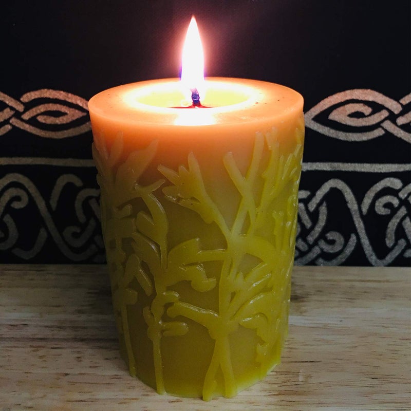 Alternative Imagination Wild Meadow Beeswax Candle - 100% Pure Beeswax, Natural Pillar Candles - 40 Hour Long Burn, 3x4 Inch - Unscented, Smokeless, Dripless - Alternative Imagination - Image 3